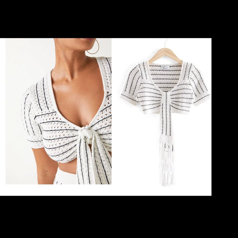 & Other Stories Fringed White Shirt NWT s